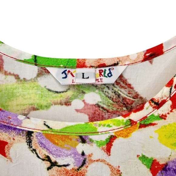 NEW Jams World Daisy Patch Floral Girls Scoop Neck Tiered Dress Sz Large - Picture 4 of 13